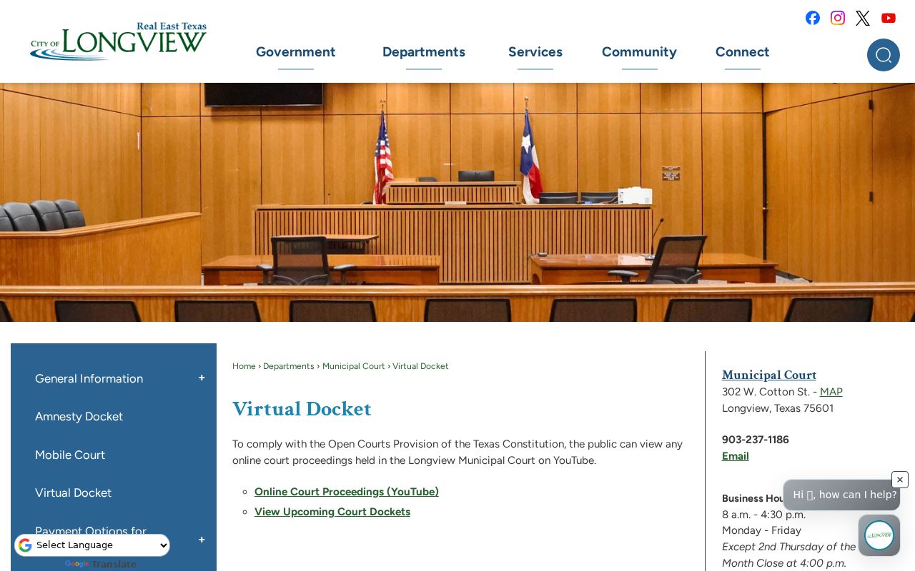 Longview court records virtual docket proceedings